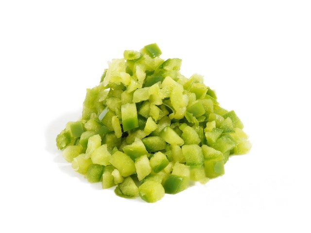 Paprika groen brunoise 5mm zak a 1kg